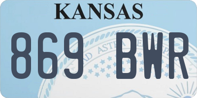 KS license plate 869BWR