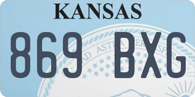 KS license plate 869BXG