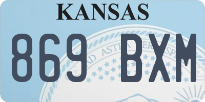 KS license plate 869BXM