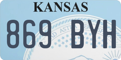 KS license plate 869BYH