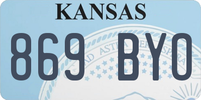 KS license plate 869BYO