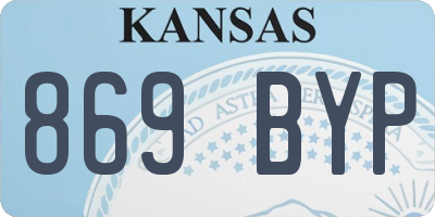 KS license plate 869BYP