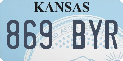KS license plate 869BYR