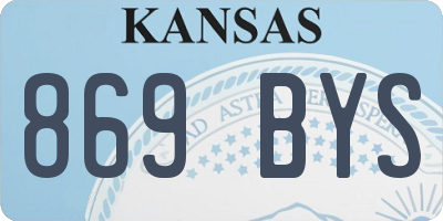 KS license plate 869BYS
