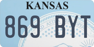 KS license plate 869BYT