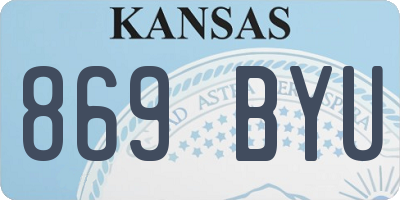 KS license plate 869BYU