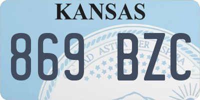 KS license plate 869BZC