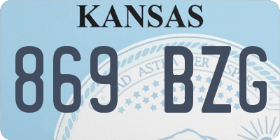 KS license plate 869BZG