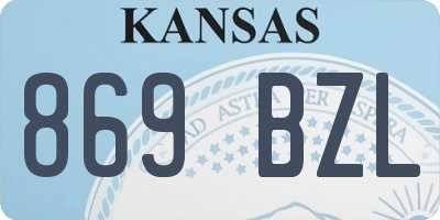 KS license plate 869BZL