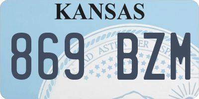 KS license plate 869BZM