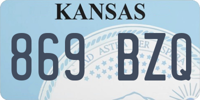 KS license plate 869BZQ