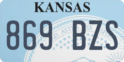 KS license plate 869BZS