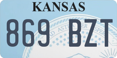 KS license plate 869BZT