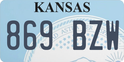 KS license plate 869BZW