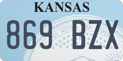 KS license plate 869BZX