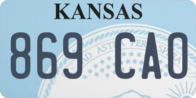 KS license plate 869CAO