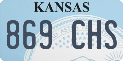 KS license plate 869CHS