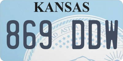 KS license plate 869DDW