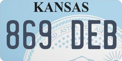KS license plate 869DEB