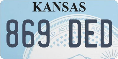 KS license plate 869DED