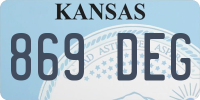 KS license plate 869DEG