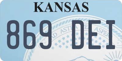 KS license plate 869DEI
