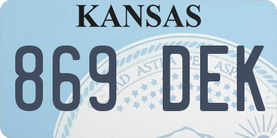 KS license plate 869DEK