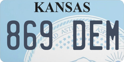 KS license plate 869DEM