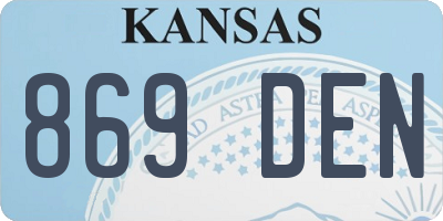 KS license plate 869DEN