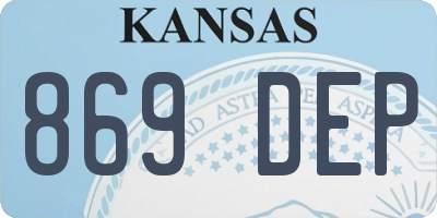 KS license plate 869DEP