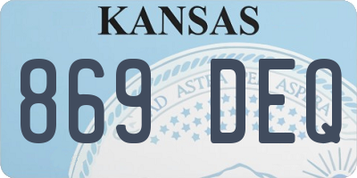 KS license plate 869DEQ