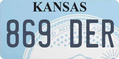 KS license plate 869DER