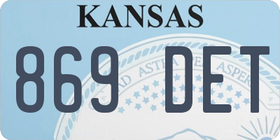 KS license plate 869DET