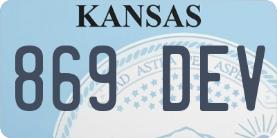 KS license plate 869DEV