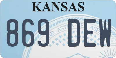 KS license plate 869DEW