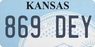 KS license plate 869DEY