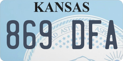 KS license plate 869DFA