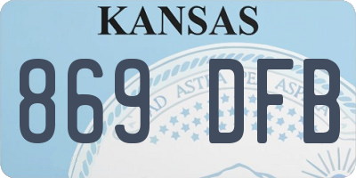 KS license plate 869DFB