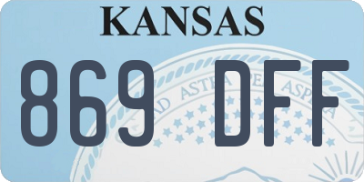 KS license plate 869DFF