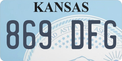 KS license plate 869DFG