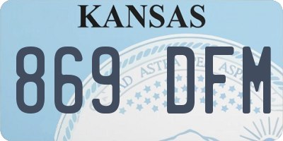 KS license plate 869DFM