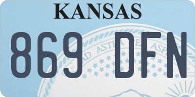 KS license plate 869DFN