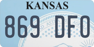 KS license plate 869DFO