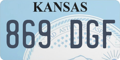 KS license plate 869DGF