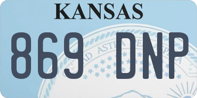 KS license plate 869DNP