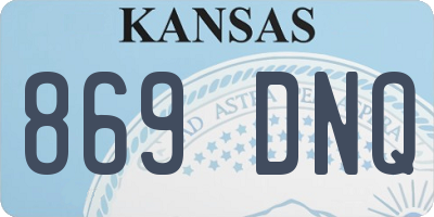 KS license plate 869DNQ