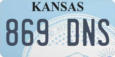 KS license plate 869DNS