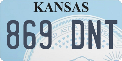 KS license plate 869DNT