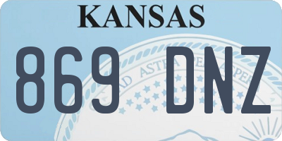 KS license plate 869DNZ