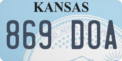KS license plate 869DOA